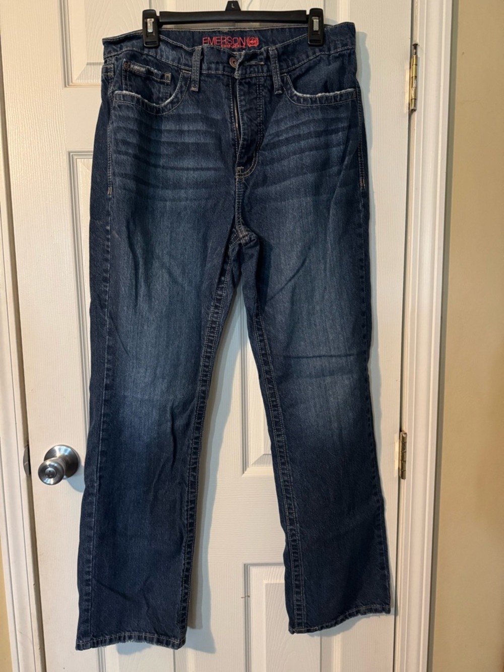 Cinch Blue Denim Jeans with Red Embroidered Logo